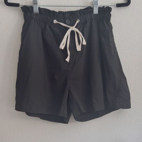 Rails Samara Black Paperbag Waist Shorts Size M – Cotton Tencel Blend Chic - Picture 1 of 8